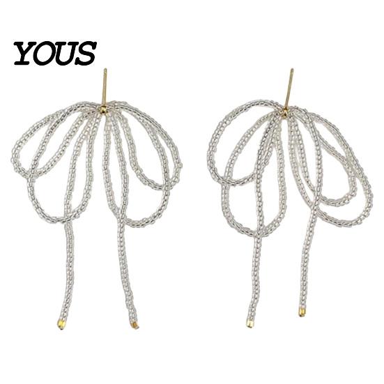 Geometric Earrings 1 Pair Beaded Bow Drop for Women, Beads Bowknot Everyday Wear Tassel Dangle Wedding Birthday Valentine s Day Jewelry Gifts 1