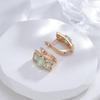 Klassischer englischer Damen-Ohrring, Kinel-Smaragd-Zirkon-Roségold-Farbschmuck