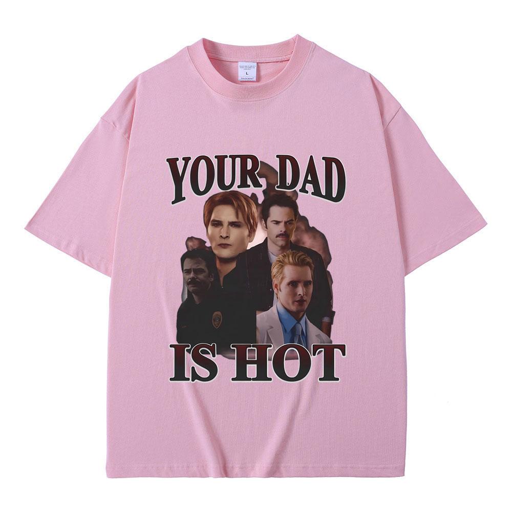 Tu Papá Está Caliente Crepúsculo Charlie y Carlisle Camiseta Estampada Hombre Mujer Moda Clásica Vintage Camisetas Hombre Casual Camisetas Oversize