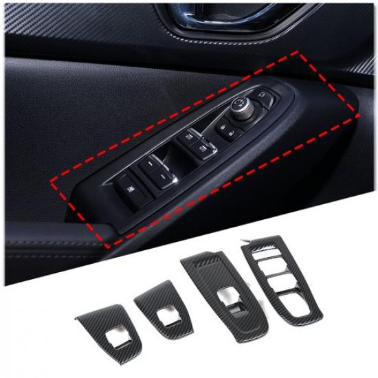 Carbon Fiber ABS Door Window Switch Cover Trim for Subaru Crosstrek -24