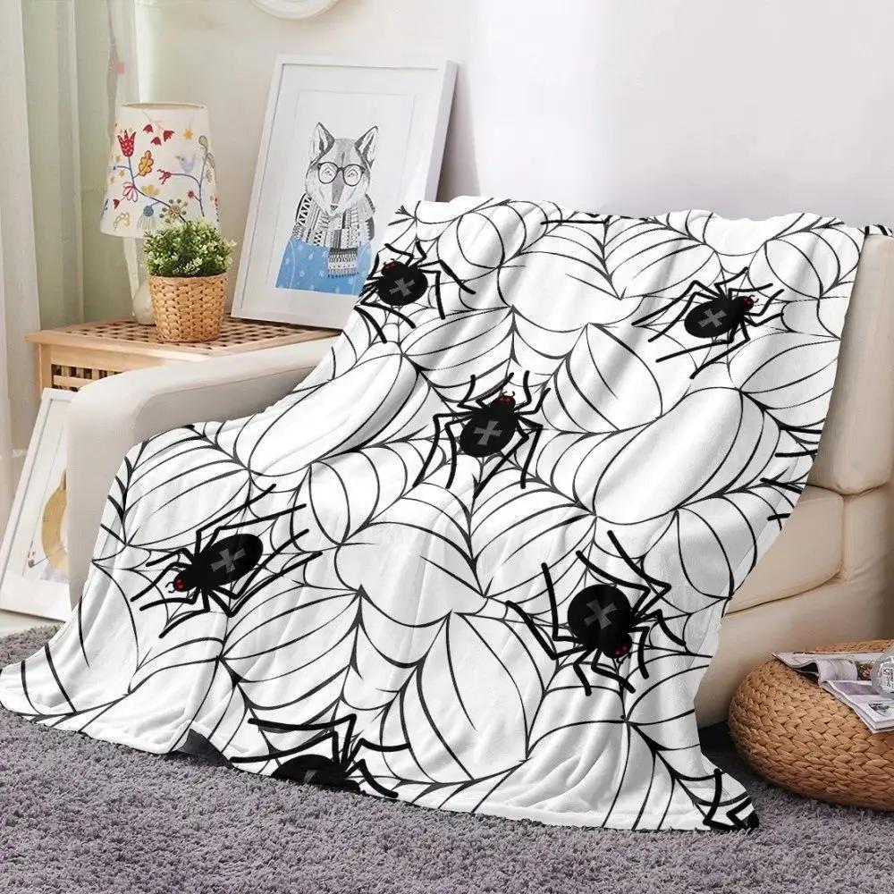Halloween theme digital-printed polyester Bedroom velvet flannel soft sofa cover blanket Fleece sofa cover blankets for beds