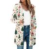 Women's Lightweight Long Sleeve Open Front Cardigans Long Sleeve Lightweight Vintage Printed Coat With Pockets