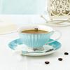 Romantic European Coffee Cup Saucer Set, Creative Ceramic Cup, Advanced Valentine Flower Tea Teacup Gift, Porcelain Drinkware