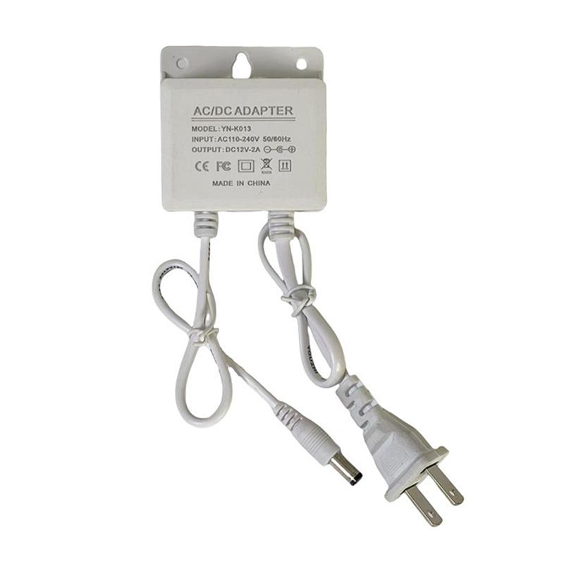 Stay Secure with Waterproof Power Adapter for Surveillance AHD Camera; EU/US Plug; DC12V 2A, Input AC100V-240V