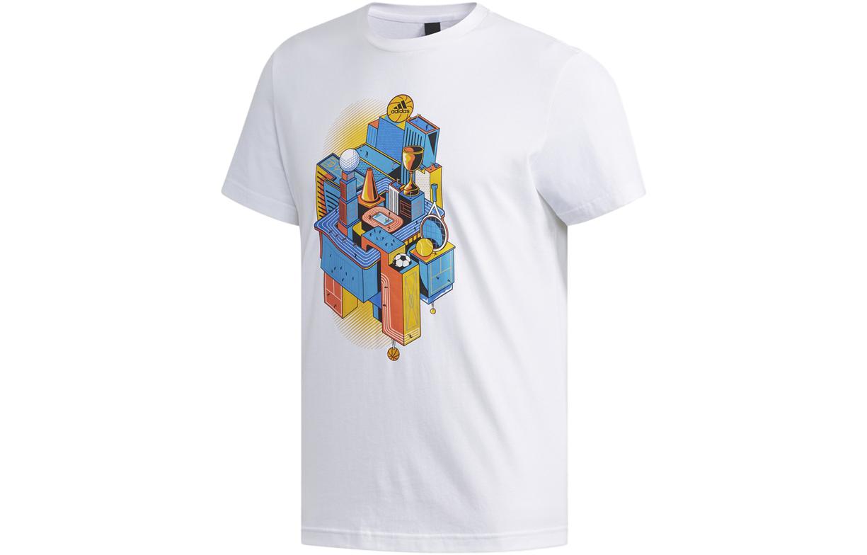 

Adidas T Shirts Men s White Crew Neck Thin Straight Fit DY8714 XL