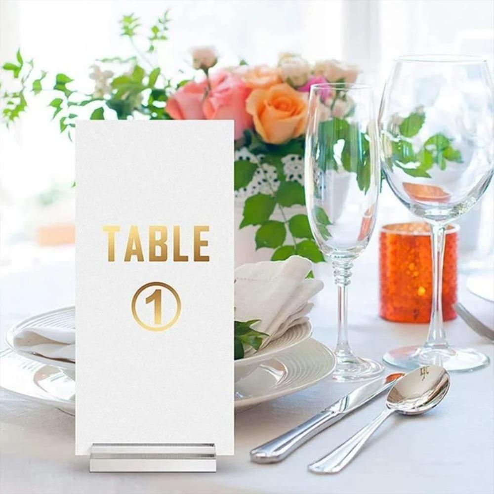 DIY Place Card Holder Blank Table Number Stands Transparent Sign Holder  Birthday Gift