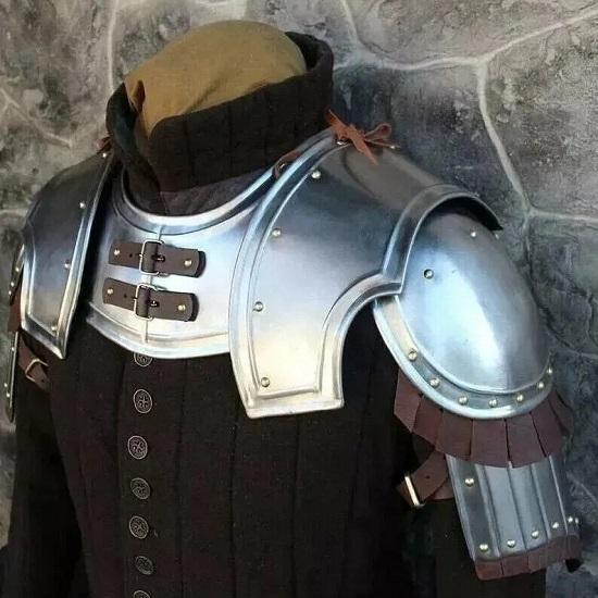Pauldrons And Gorget Armor Set Larp Reenactment Cosplay Costume Shoulder And Gorget Steel Armor Shoulder With Gorge