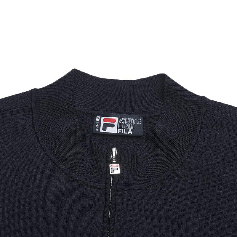 FILA Heritage Minimalist Classic Fashion Trendy Retro Casual Versatile Comfortable Woven Half-Zip Short Sleeve Knit Top Women tops F51W628401FNV
