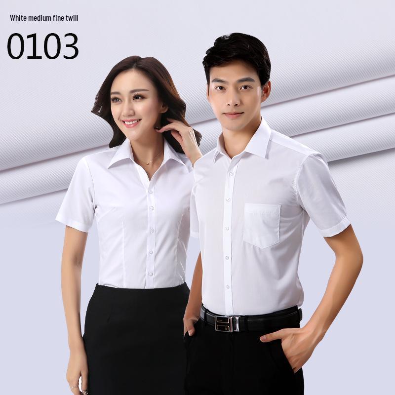 Damen Weiße Kurzarm Professionelle Bluse - Sommer 2023 Arbeitskleidung, Formell & Unisex-Design