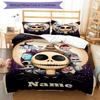 3pcs Custom Name The Nightmare Before Christmas Bedding Set Duvet Cover Closure Includes 1 Duvet Cover & 2 Pillowcases, Soft and Comfortable for All S
