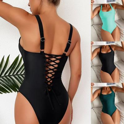Tek Parça Mayo Kadın Spor Bodysuit Sırtı Açık Mayo Yaz Kadın Mayocular Banyo Yüzme Monokini Plaj Giyim
