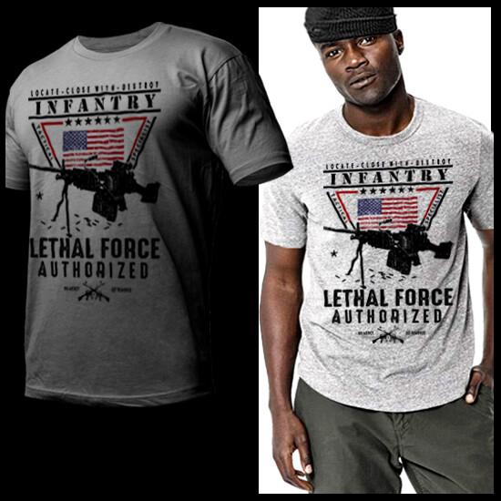 Military Machine Gunner T-Shirt Infantry Road march patrol Combat Veteran Tee XXL