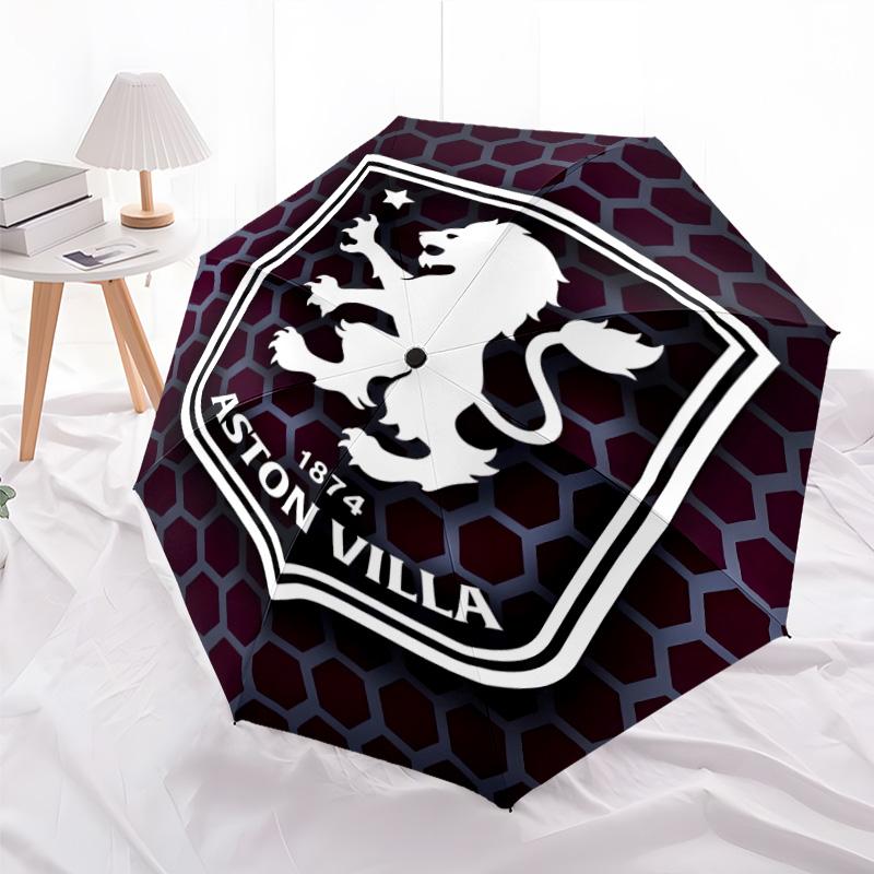 1pc Aston Villa Umbrella, Sun Protection, And UV Shielding. It Has Eight Sturdy Ribs for Outdoor Use And Perfect As a Holiday Gift