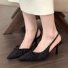 Fashion Women Bowknot High Heels Pumps Women Summer Fashion Leopard Thin Heel Sexy Pointed Slingback Sandals Elegant Party Dress Shoes