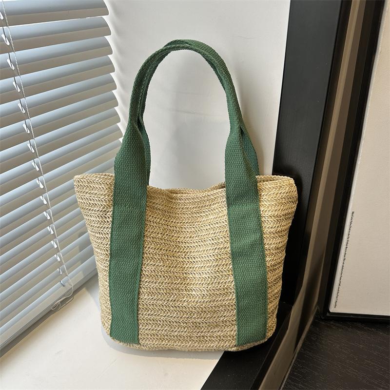 

Модная повседневная простая летняя новая тканая сумка для женщин, большая вместимость, ретро-повседневная сумка через плечо