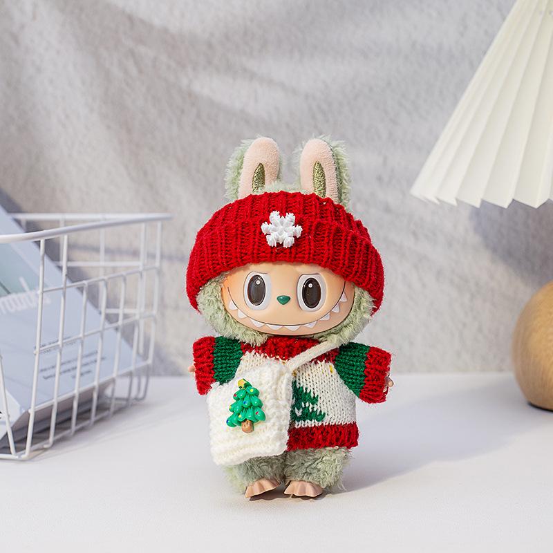 Labubu Christmas Sweater & Accessories Set for All Generations Keychain