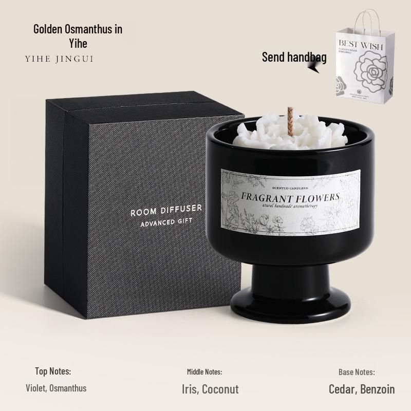 Premium Camellia Scented Candle Gift Set - Soy Wax Wedding Decoration, Birthday & Party Favor.