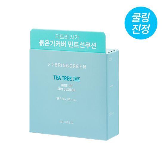 BRING GREEN Tea Tree Cica Tone-Up Sun Cushion 15g (Refill Plan / Single Item)