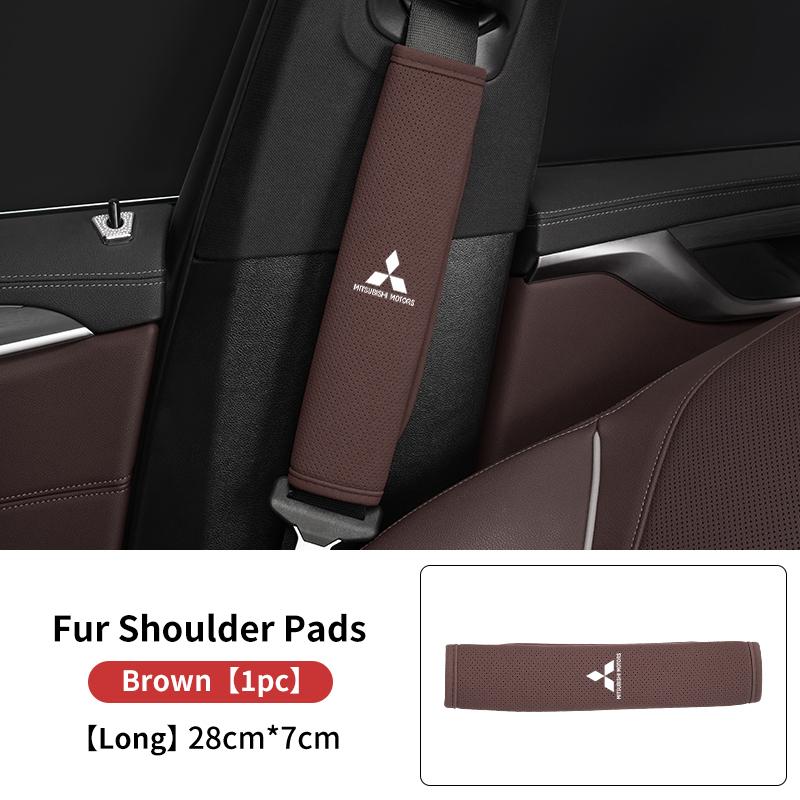For Mitsubishi 1/2PCS Car Seat Belt Shoulder Cover Suede Shoulder Protector Pad Accessories Outlander Lancer Cross Colt Xpander