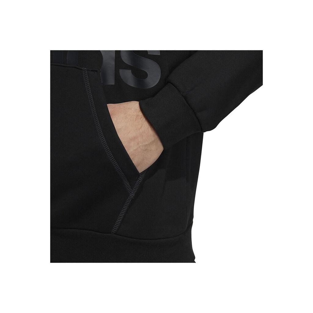 adidas Felpa Girocollo con Stampa Logo Manica Lunga Felpa con Cappuccio Uomo Nera HN8980