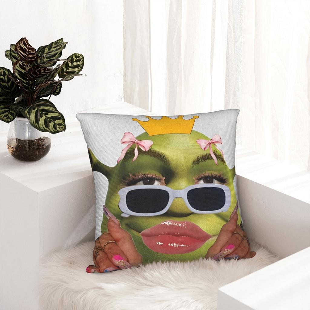 Funny Shreks Meme Pillowcases Merchandise Soft Cushion Cover Decor  Pillow Case Cover Seat Multi-Size