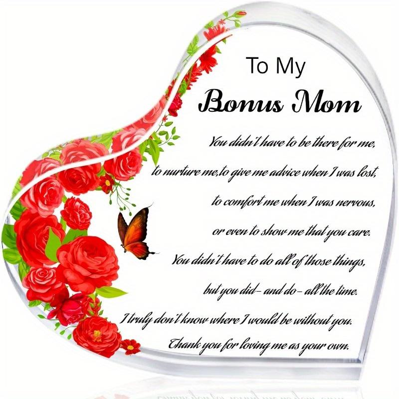 

WhatSign for Mom from Daughter Son Husband - to My Bonus Mom Paperweight Decorative Sign for Mother Stepmom чистый