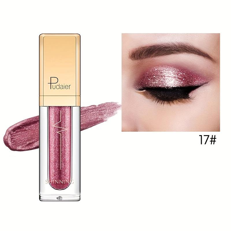 18 Farben Mikro Glitzer Lidschatten flüssig, Ziegelstein Perlglanz Lidschatten flüssig wasserfestes Make-up Smokey Make-up langanhaltender Lidschatten