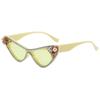 In stock, new PC frame glasses, fashionable cat's eye diamond-encrusted small frame sunglasses, European and American trendy sunglasses B