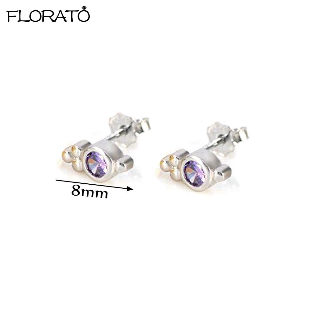 925 Silver Needle Elegant Purple Earrings Exquisite Small Hoop Earrings for Women Fashion Puncture Jewelry Accessories