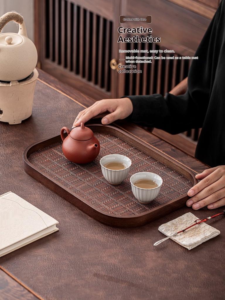 Gianxi Tray Home Wooden Plate Premium Coffee Dessert Plate Tea Tray Rectangular Teacup Tray Storage
