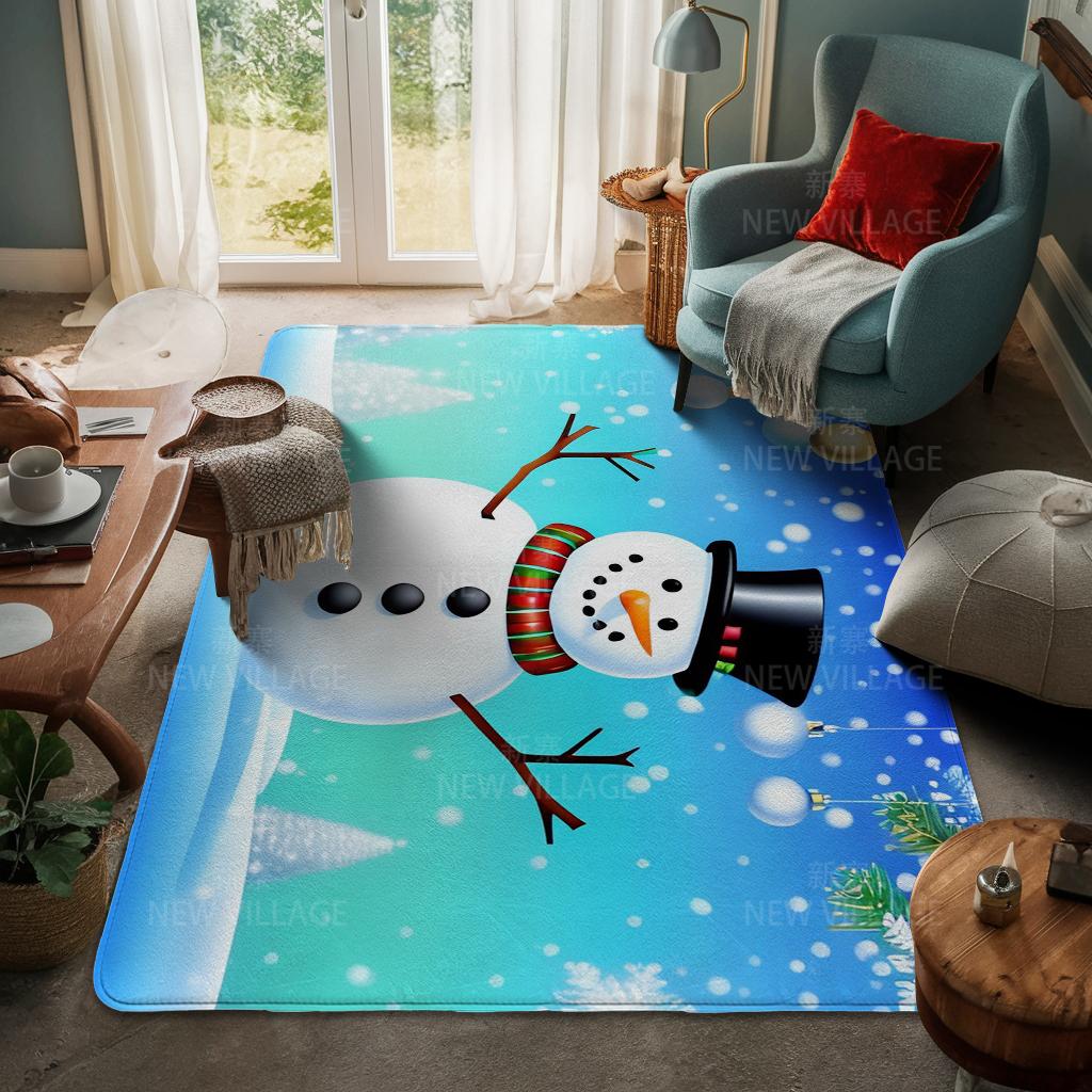 House Entrance Carpet Home Door Mat Living Room Bath Foot Bathroom Non-slip Water Absorption Rugs Bath Merry Christmas Winter