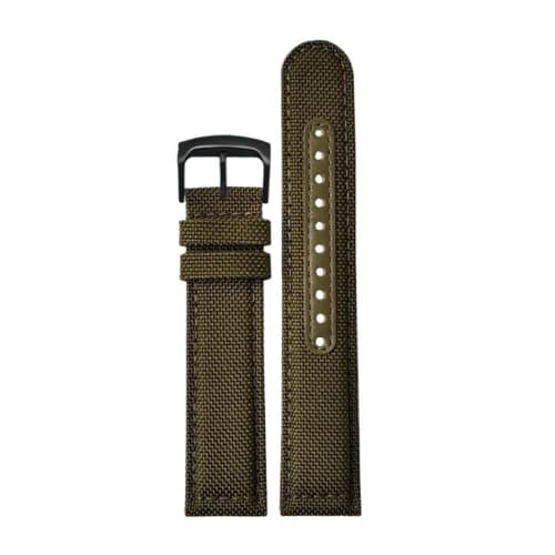 Nylon Canvas Bottom Watch Strap for Seiko No. 5 SRPC31J1 SSC295J1 20, 21, 22mm Black, Green, Gray, Khaki, and Blue Men's Watch Band (Gray-B pin, 22mm)