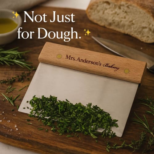 Mrs. Anderson's Baking Pastry Dough Scraper, Stainless Steel Blade with Wooden Handle