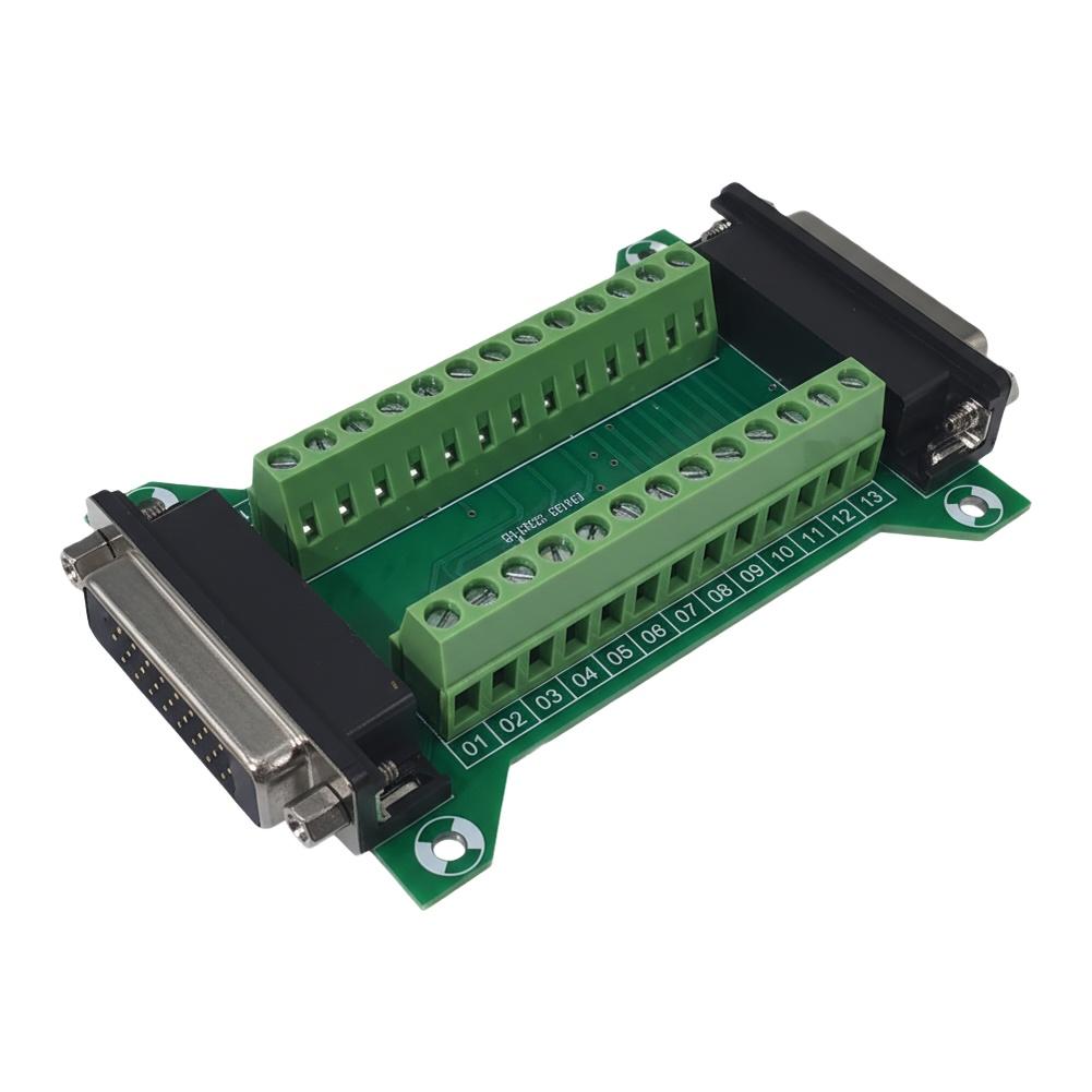 DB25MFA Terminal Block Adapter Solderless Male Female Connector Board for Electronics with to Terminal Correspondence