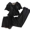 Women's Summer Modal Pajama Set with Chest Pad - Short Sleeve, Lightweight, for Spring and Autumn