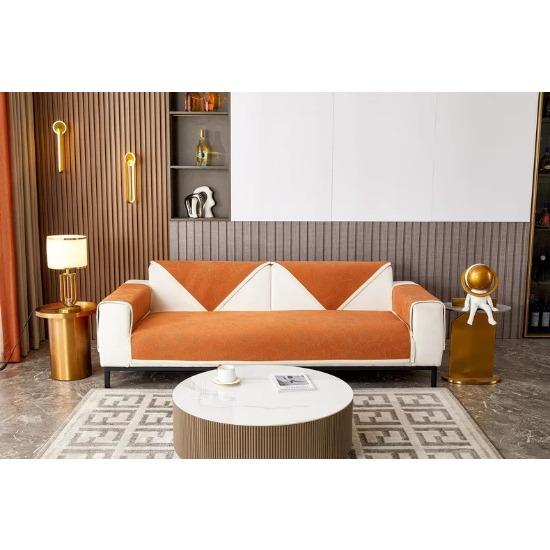 

Sofa Cushion Modern Simple High-end Leather Non-slip Sofa Cushion Chenille Leaves Four Seasons Universal Cover 70x70