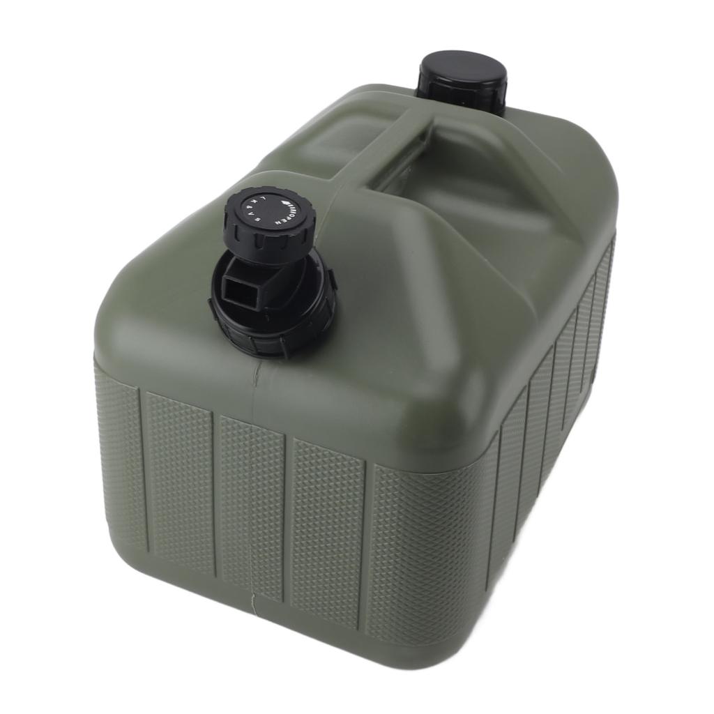 Camping Water Container 10L Large Capacity Square Green Car Water Storage Carrier Jug with Faucet