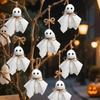 6Pcs 3 Inch Halloween Cloth Ghosts White Ghosts Hanging Ghost Pendant  Haunted House Decoration