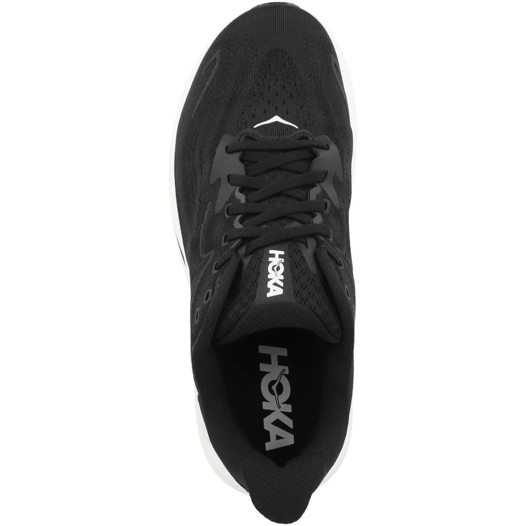 HOKA Clifton 10 Wide Track Field Running Size Black and White Men's & Shoes, 27.5,