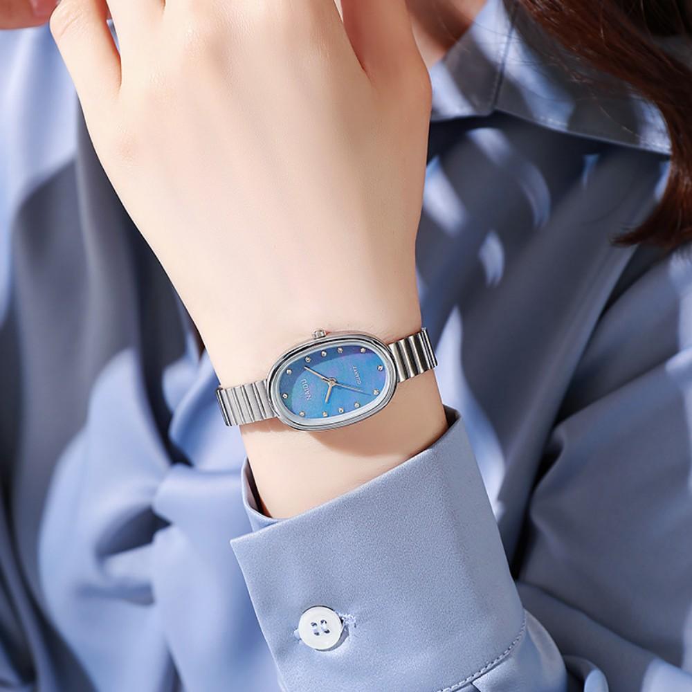 Minimalist Oval Quartz Watch Women Watch Fashion Steel Belt Quartz Casual Wristwatch Gifts Quartz Wristwatch