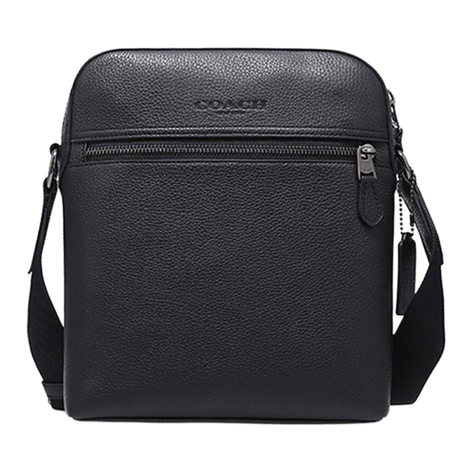 

Coach Houston 22 Pebble Leather Messenger Bag Flight Bag Crossbody Bag Shoulder Bag Small Men bags Black 4011-QBBK Basic Set (Bag+Dust Bag)