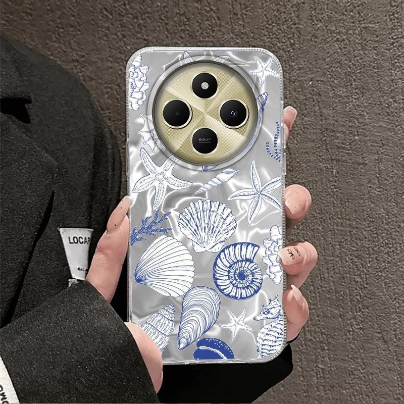 Summer Seashell Starfish Girls Phone Case For Xiaomi Poco X3pro X5 M6 X6 X3 NFC M5s M6 Pro C75 C61 Water Texture Fundas Cover
