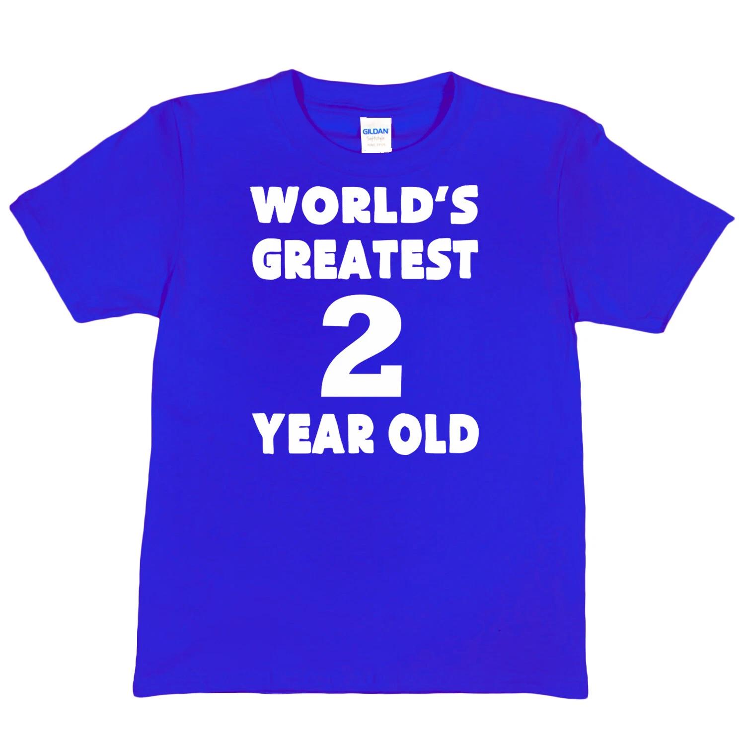 Happy Birthday Tee Age 2 Worlds Greatest 2 Year Old 2nd Birthday T-shirt Gift L