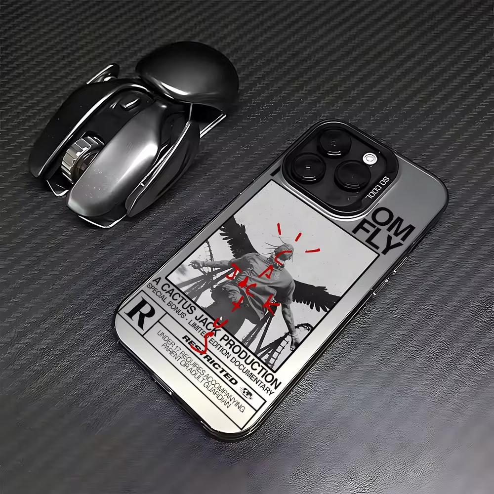 Custodia Lussuosa Travis Scott Cactus Jack per Telefono per iPhone 16 15 14 13 12 11 Pro Max Caramella Opaca Antiurto Cover Posteriore Custodia Funda