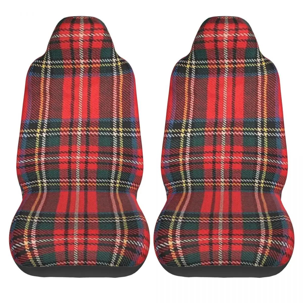 

Tartan 2 Front Car Seat Covers For Cars Auto Suv Universal Protector Accessories