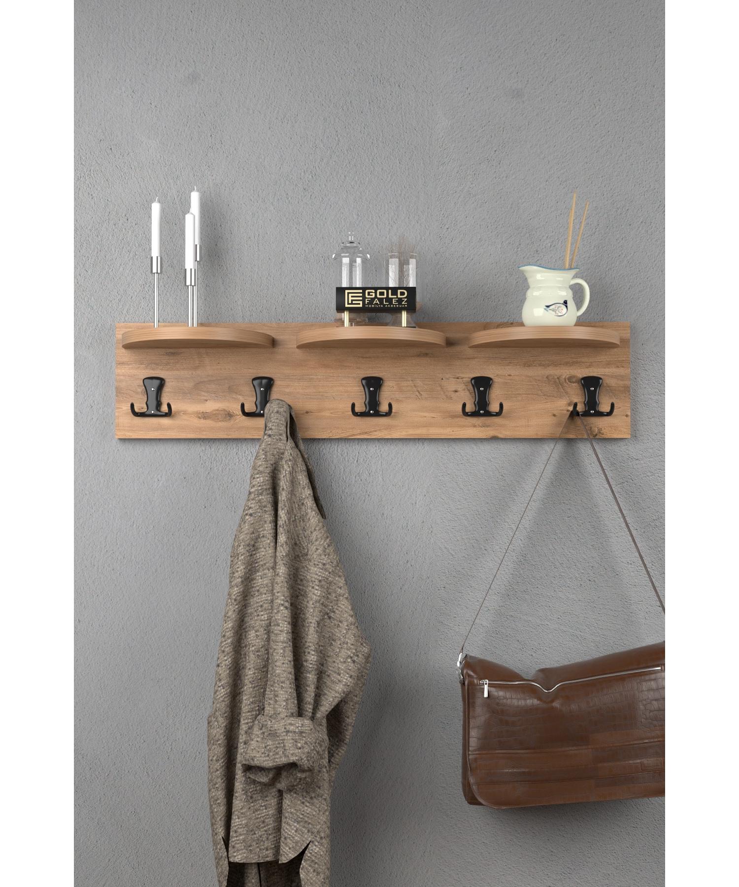 

Настенная вешалка Вешалка для одежды 80 см Орех