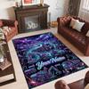 Truck Theme Crystal Velvet Rug Personalized Custom Name Text Soft Floor Mat Home Decor