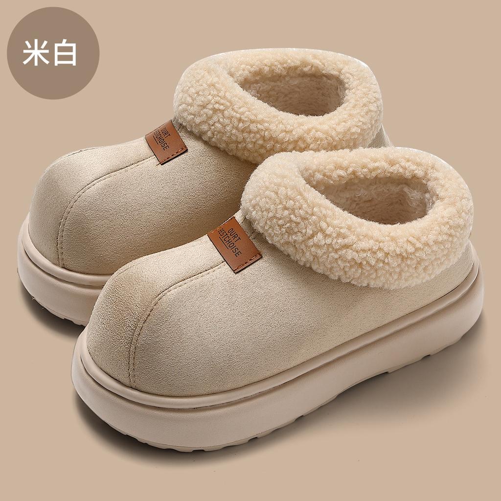 2025 new low-top cotton shoes for autumn and winter wear simple and versatile suede all-inclusive warm plush cotton boots