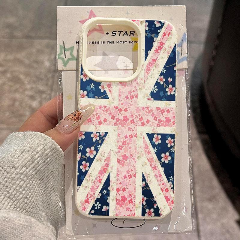 Floral Flag Pattern Lichee Leather Pattern Phone Case For IPhone 17 13 Pro Max 11 12 16 Plus 15 14 17E 16E Transparent Cover