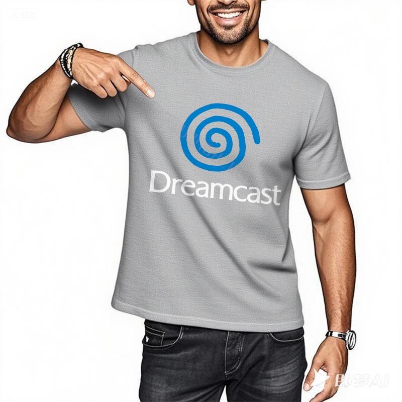 Unisex T Shirts Fashion Cotton Tshirt Dreamcast Logo On Black Short Sleeve Comfort Tshirt Retro Comfortable Unisexs Tshirt